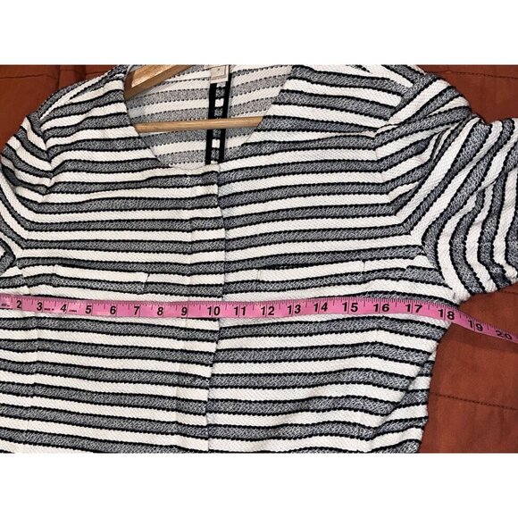 J.Crew Black & White Long Sleeve Striped Tweed  Women's Blazer Jacket Size M - Picture 11 of 16